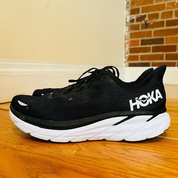 Hoka One One Clifton 8 Men’s Size 11 ‘Black/white’ Running Shoes 1119393 BWHT - Picture 8 of 16